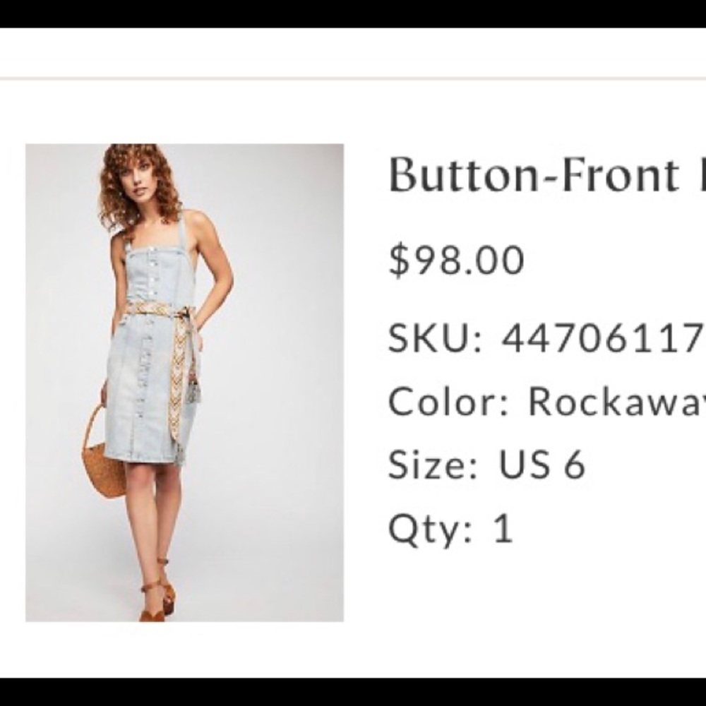 Free people button up denim dress